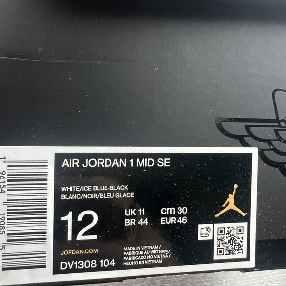 Air Jordan 1 Mid SE Ice Blue Sneakers Men's Size 12 NEW - Picture 14 of 16